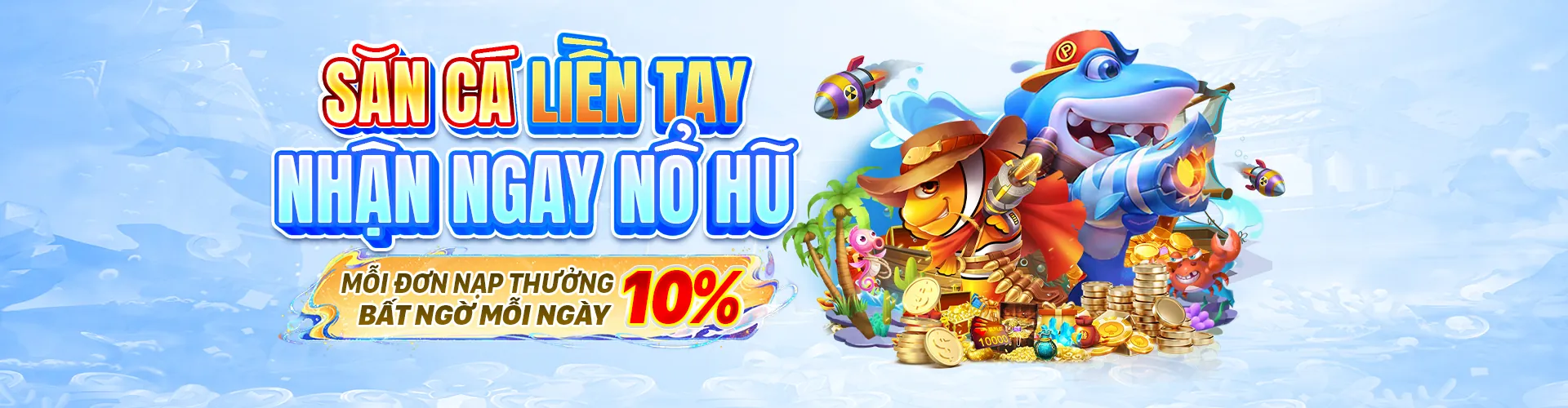 Hình ảnh chính game bắn cá VClub với các ưu đãi hấp dẫn
